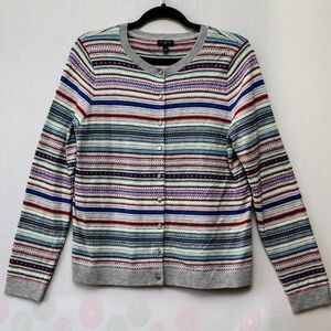 Talbots Petites Striped Cardigan sweater LP